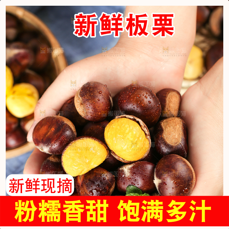 手里捧着栗子