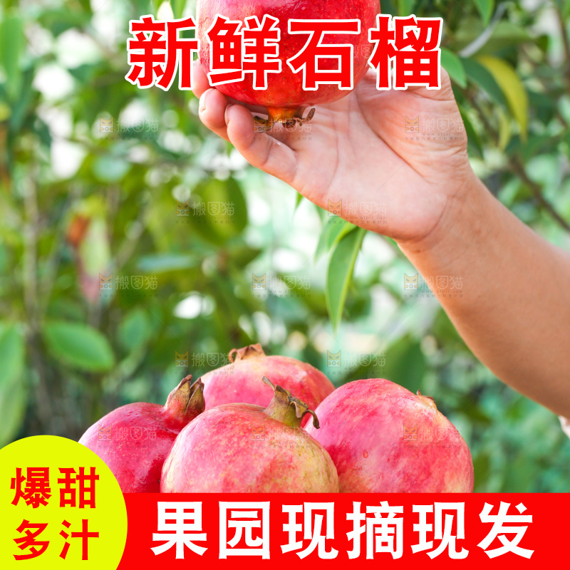手上端着一篮软籽石榴
