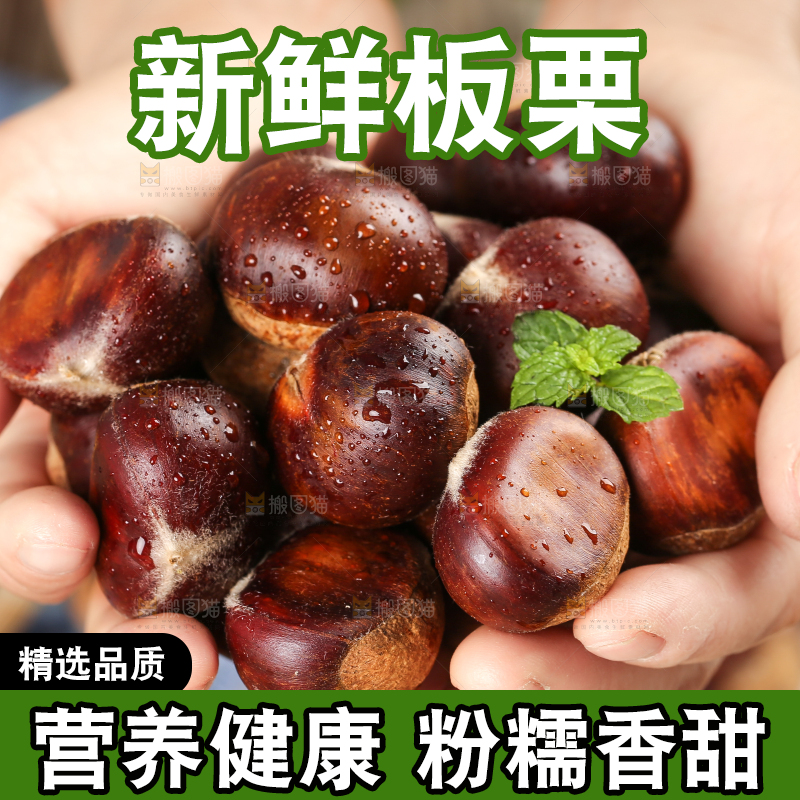 手里捧着栗子