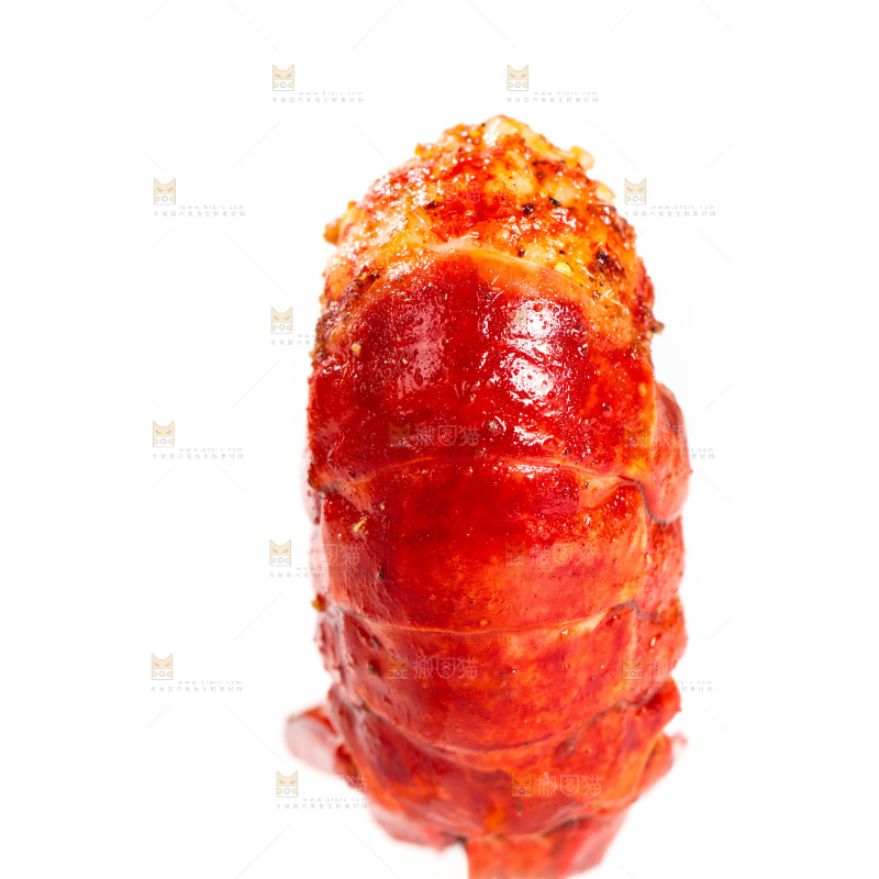 白底上的即食虾尾
