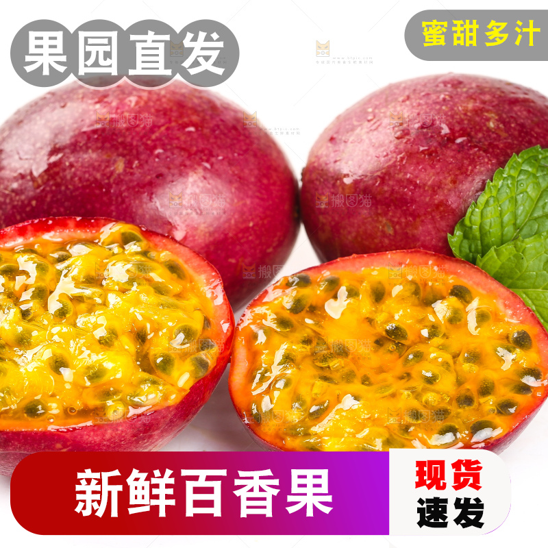 白底上的紫皮百香果