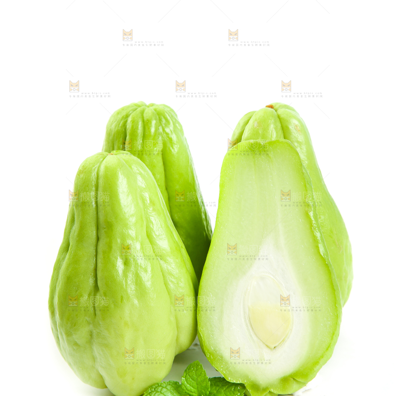 白底上的佛手瓜