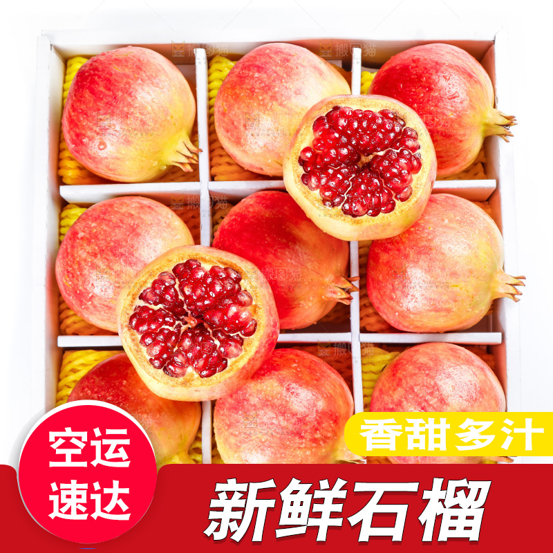 白底上一箱突尼斯石榴