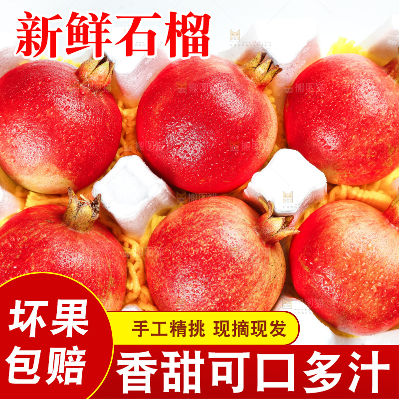 白底上一箱突尼斯石榴