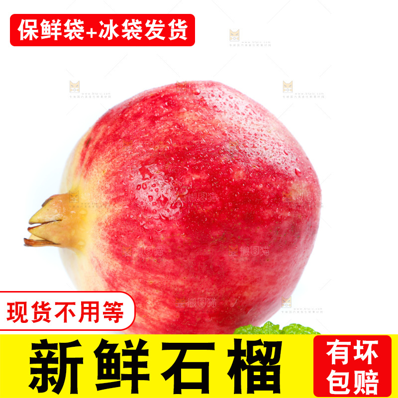 白底上的石榴