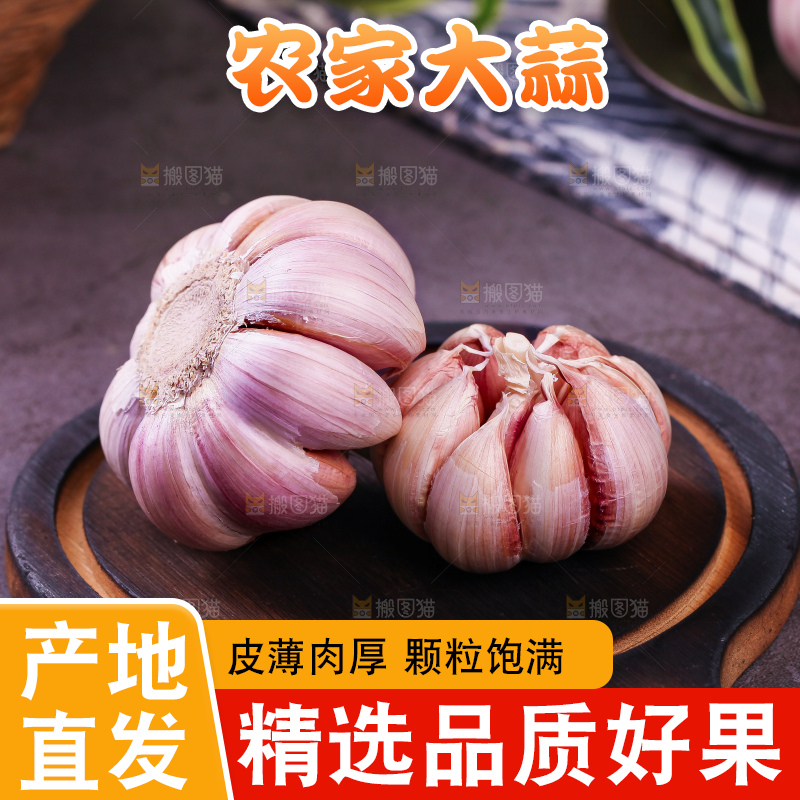 木板上的山东金乡大蒜