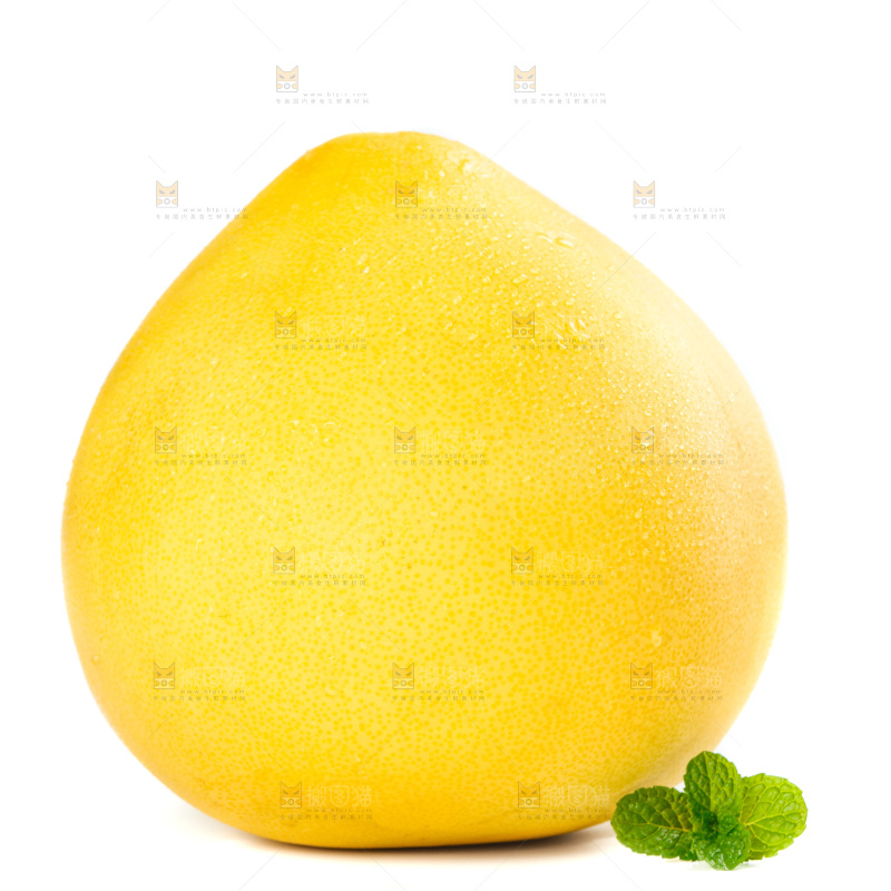 白底上的黄金蜜柚
