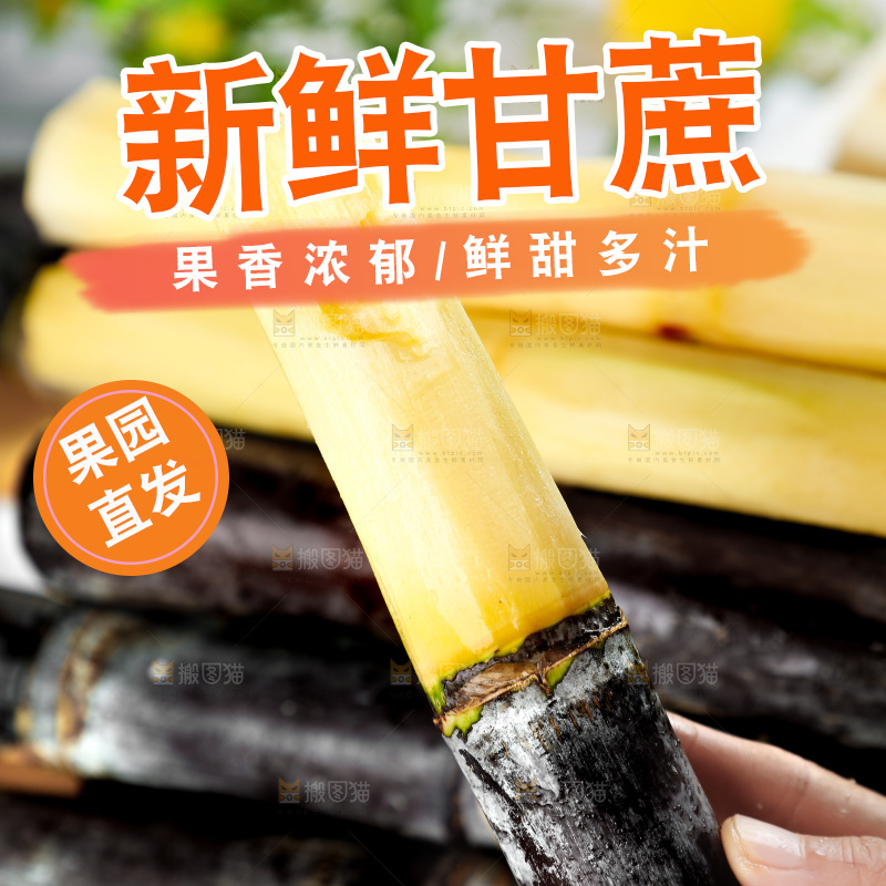 手上拿着甘蔗