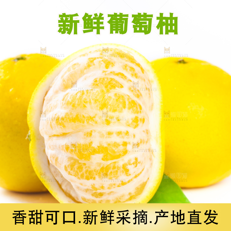 白底上放着福建甜葡萄柚