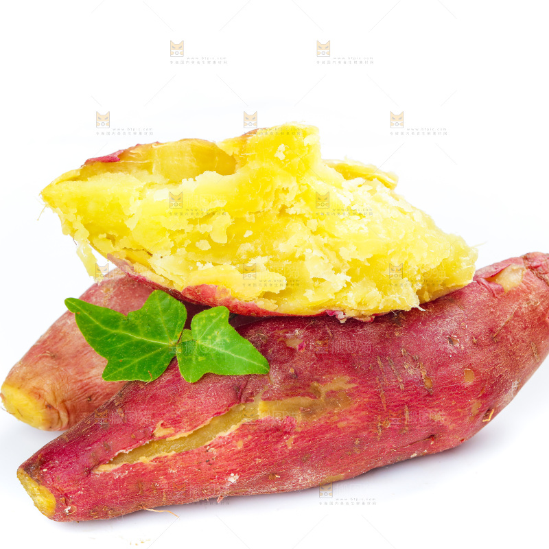 白底上的沙地板栗红薯