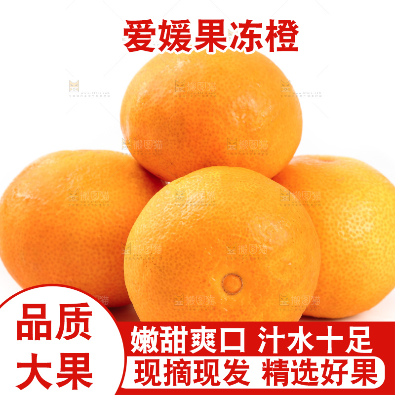 白底上一堆新鲜爱媛果冻橙