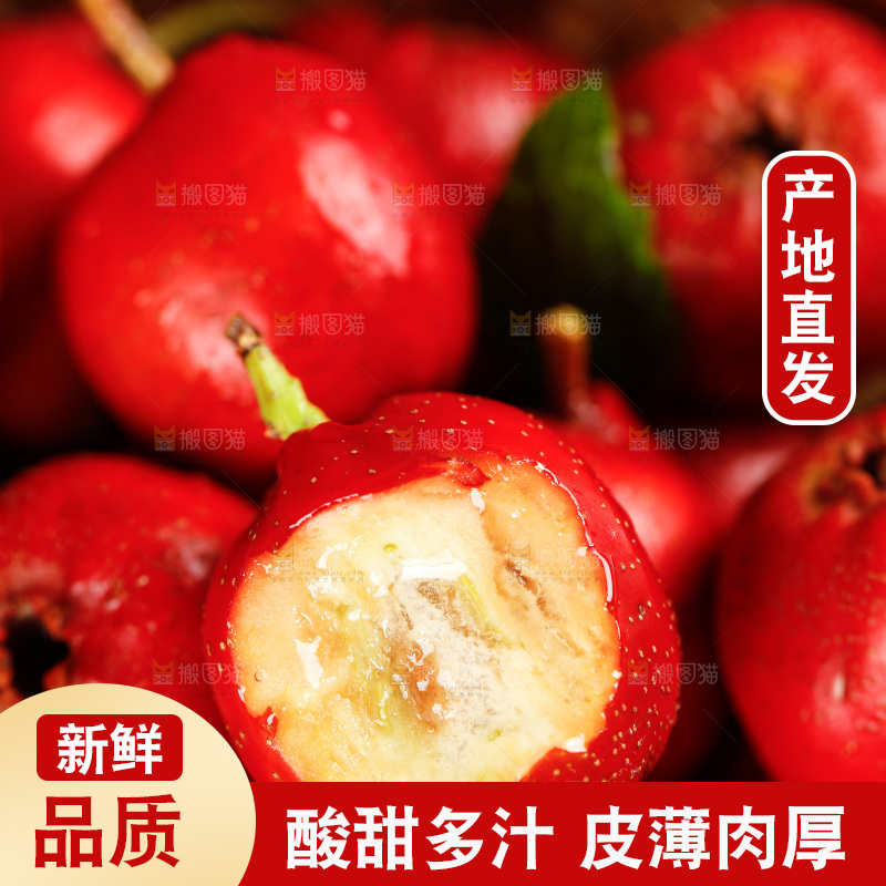 深底上放着一篮沂蒙山楂果