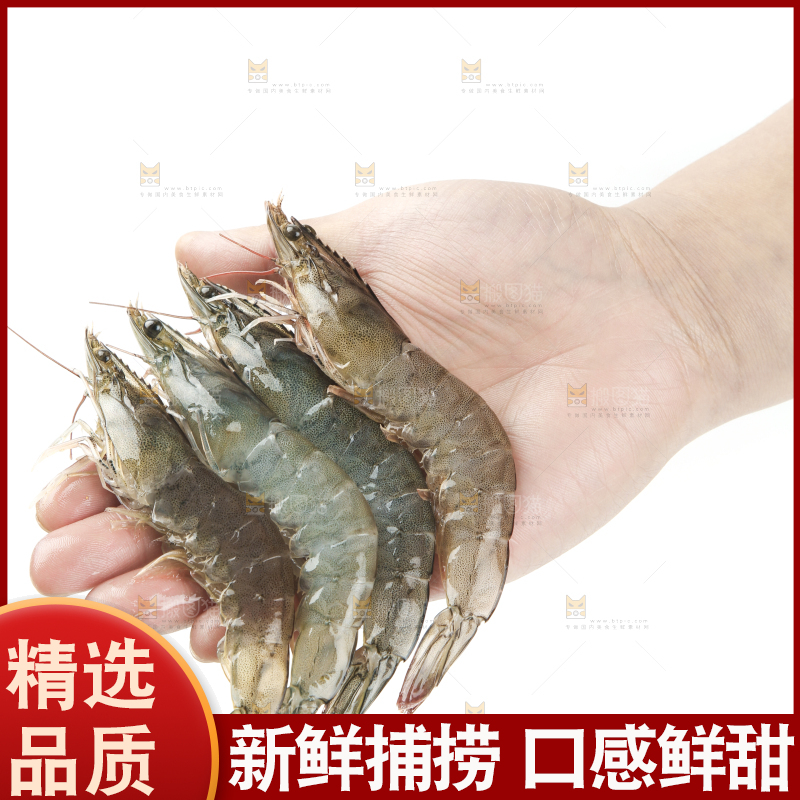 手上拿着大虾