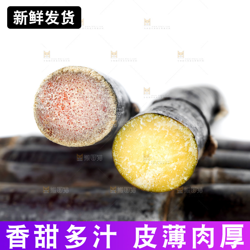 白底上的黑皮甘蔗