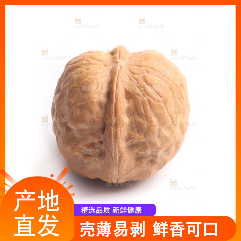 白底上放着一个核桃