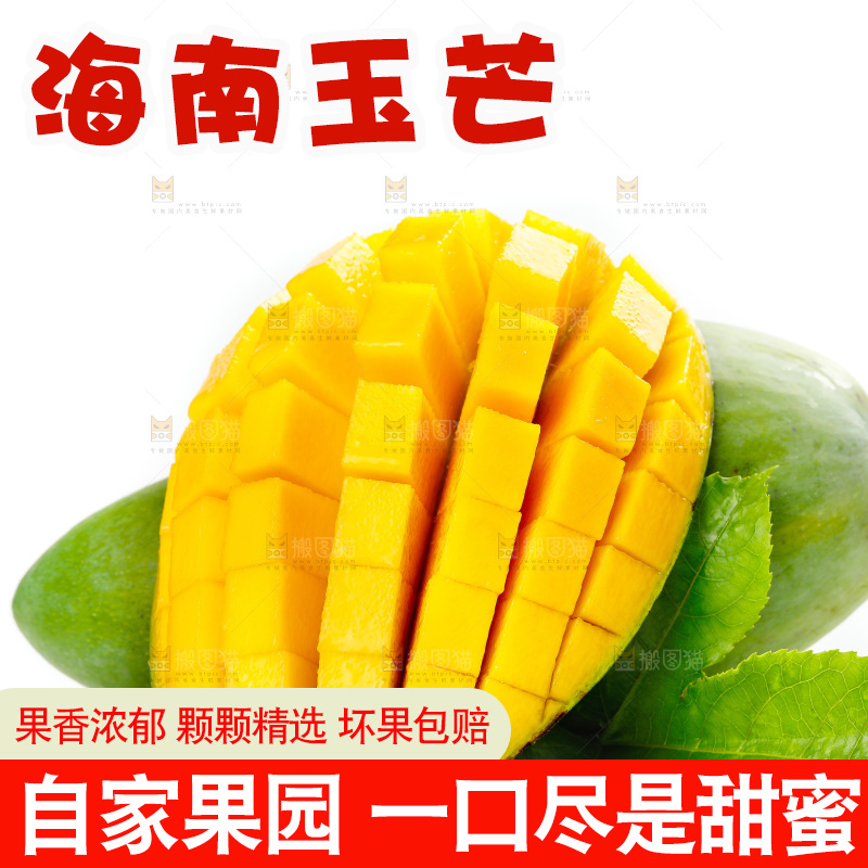 白底上的玉芒果