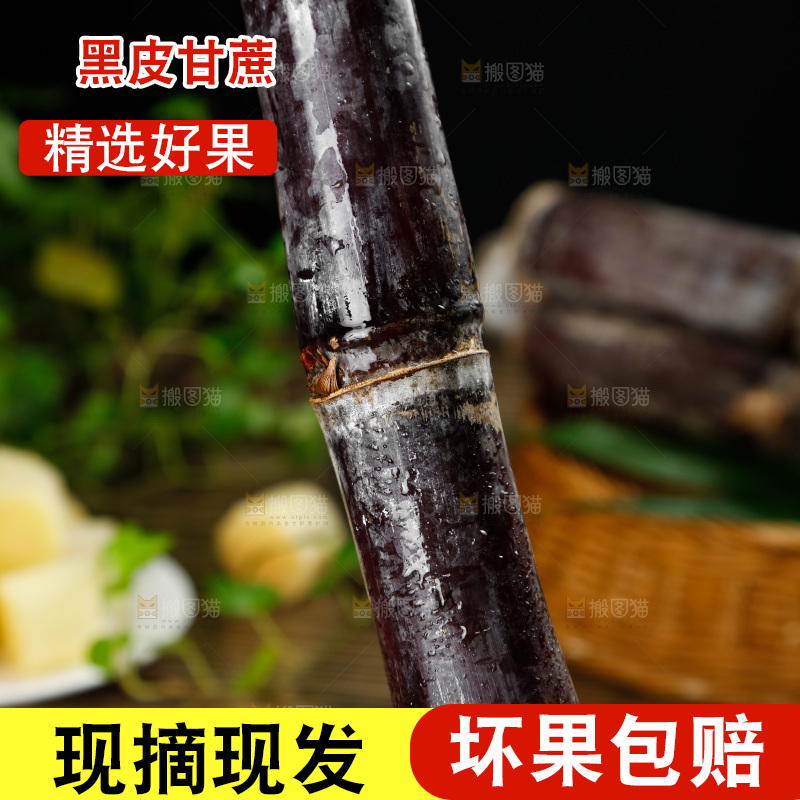 手上拿着甘蔗