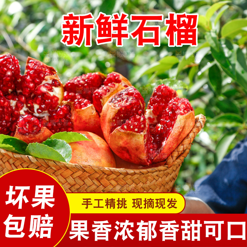 手里捧着一篮石榴