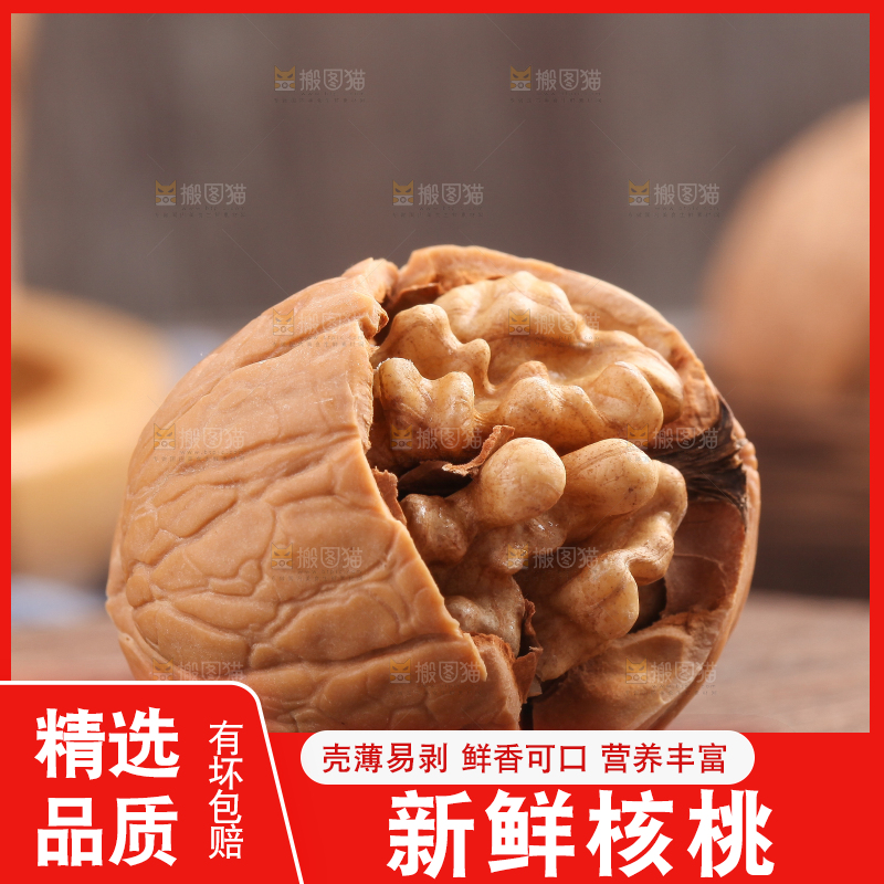 木底上的薄壳核桃