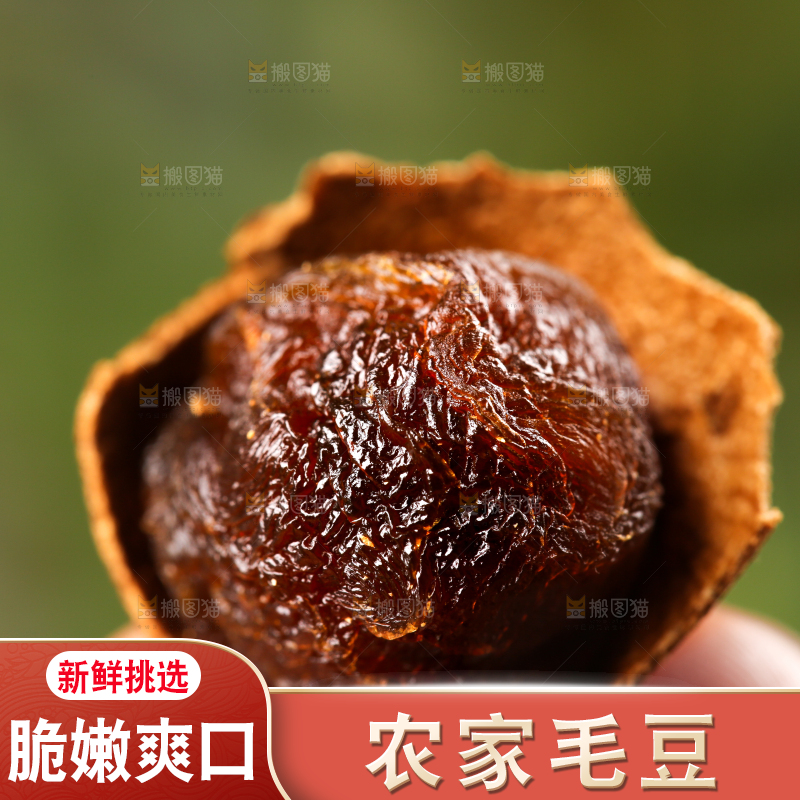 手上拿着干桂圆果肉