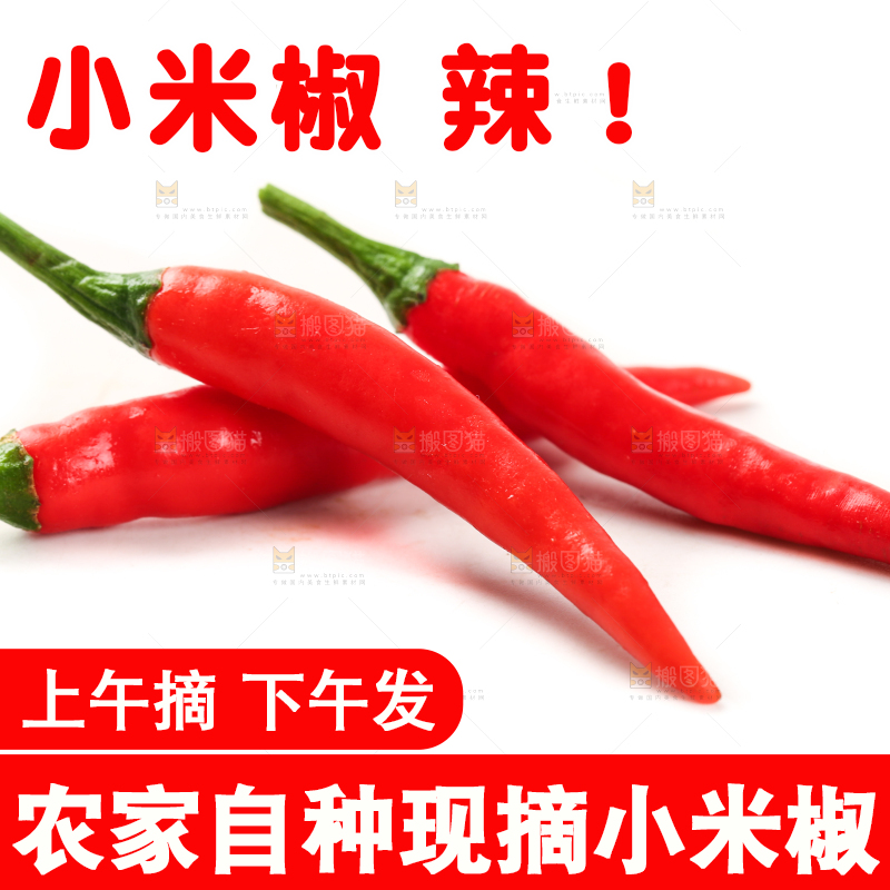 白底上摆放着红辣椒