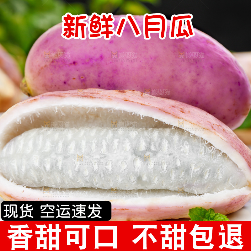白底上摆放着八月瓜