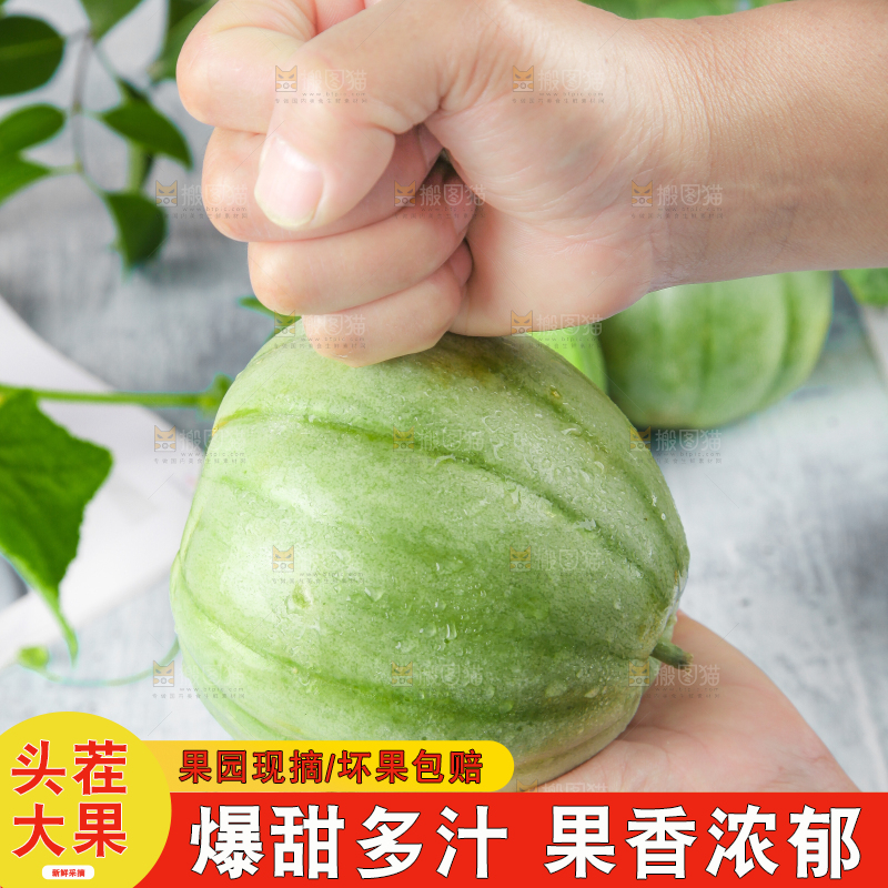 手里拿着绿宝石甜瓜