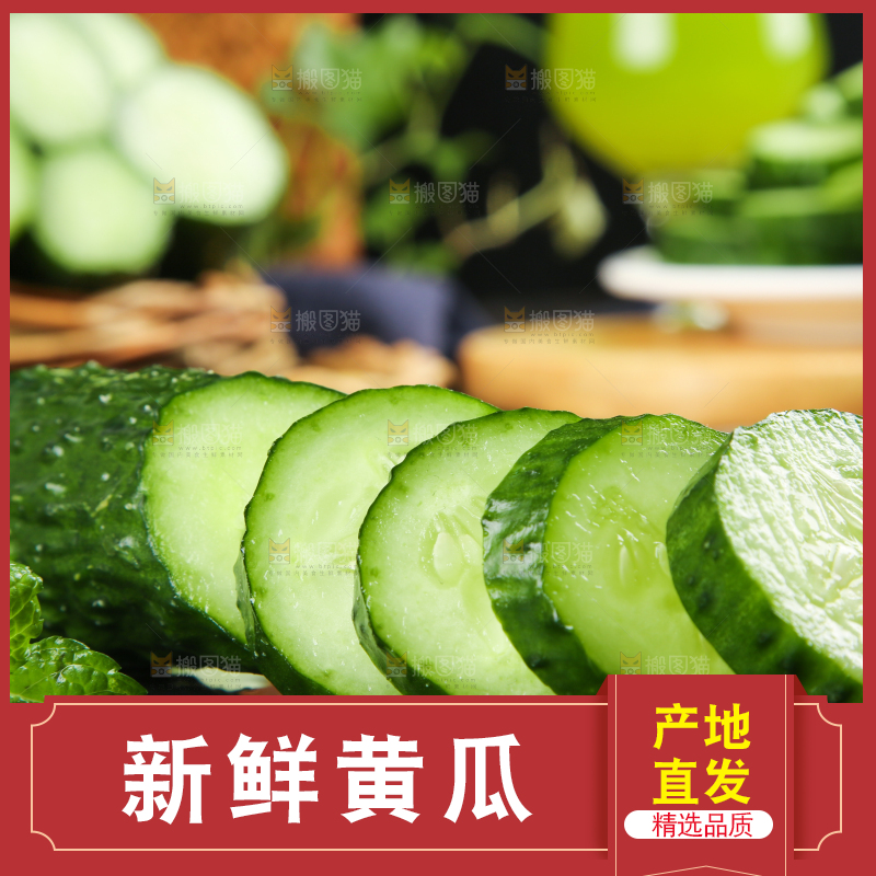 黑底上放着黄瓜