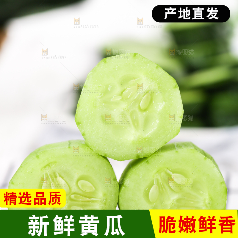 黑底上放着黄瓜