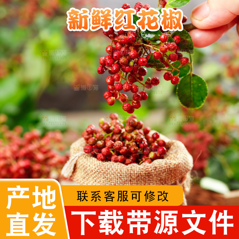 手拿新鲜花椒