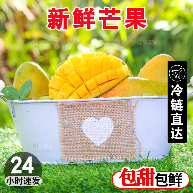草地上放着一桶椰香芒