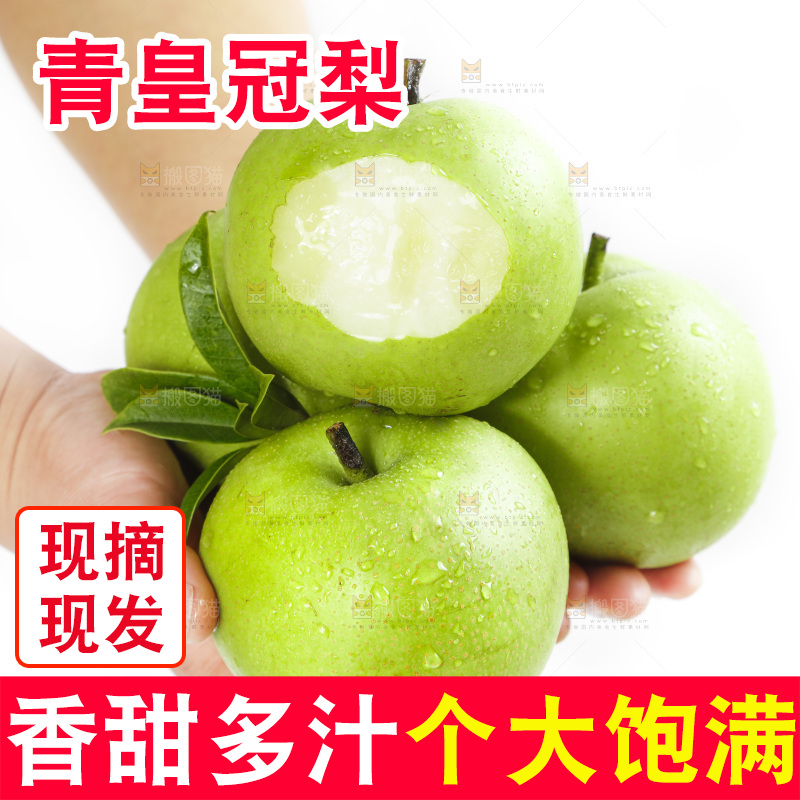 白底上手拿着的砀山苹果梨