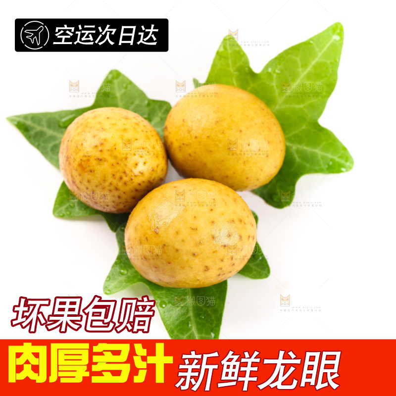 树叶上的新鲜龙眼