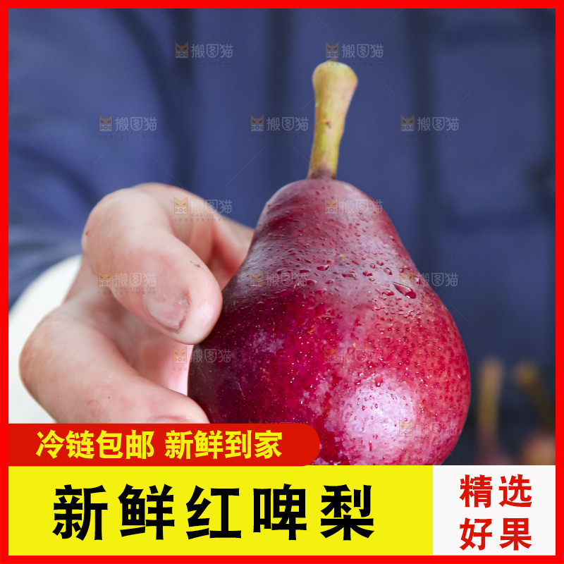 手拿红啤梨