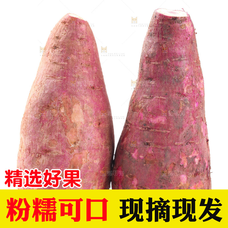 白底上的冰淇凌红薯