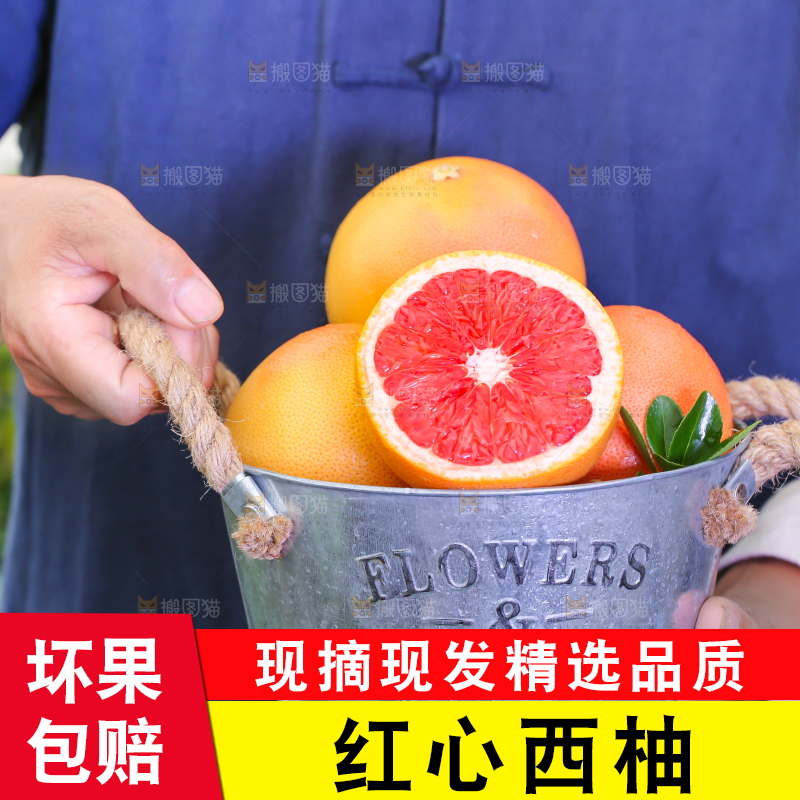 手里拿着切开的南非红心西柚