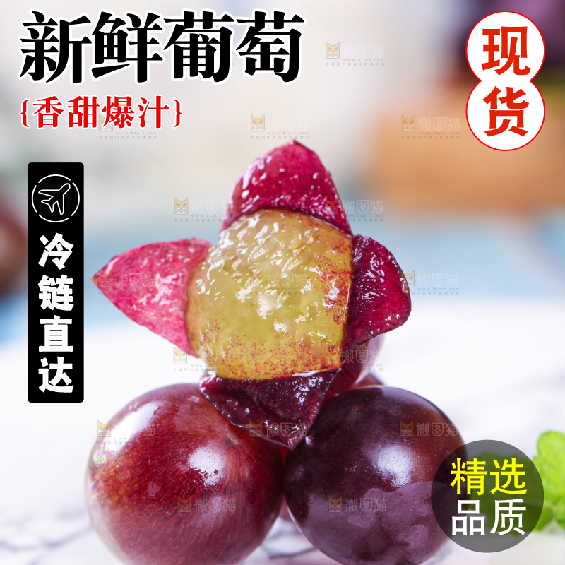蓝底上放着一盘东北巨峰葡萄