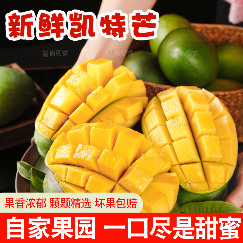 黑底上手拿一盘攀枝花凯特芒果肉