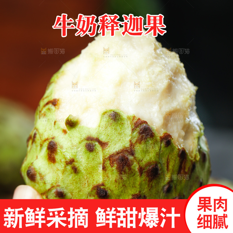 手里拿着牛奶释迦果