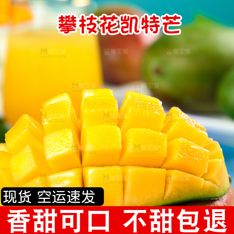 蓝底上放着一盘切开的凯特芒