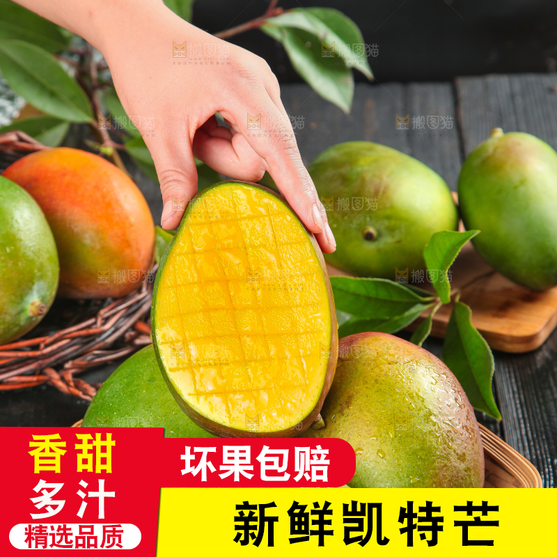 手拿切开的凯特芒