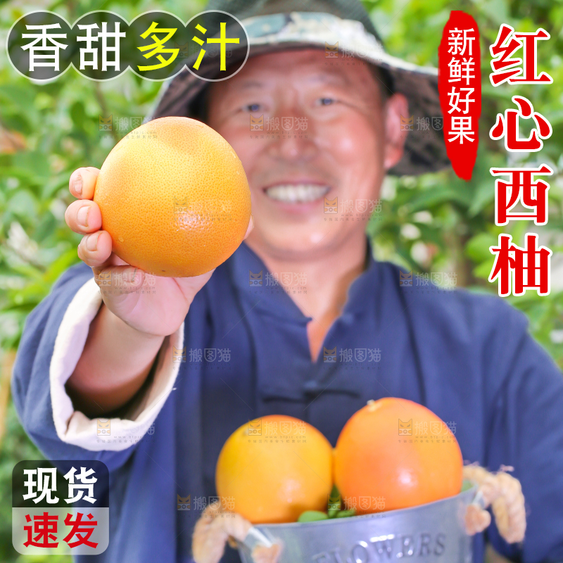 农民手里拿着南非西柚