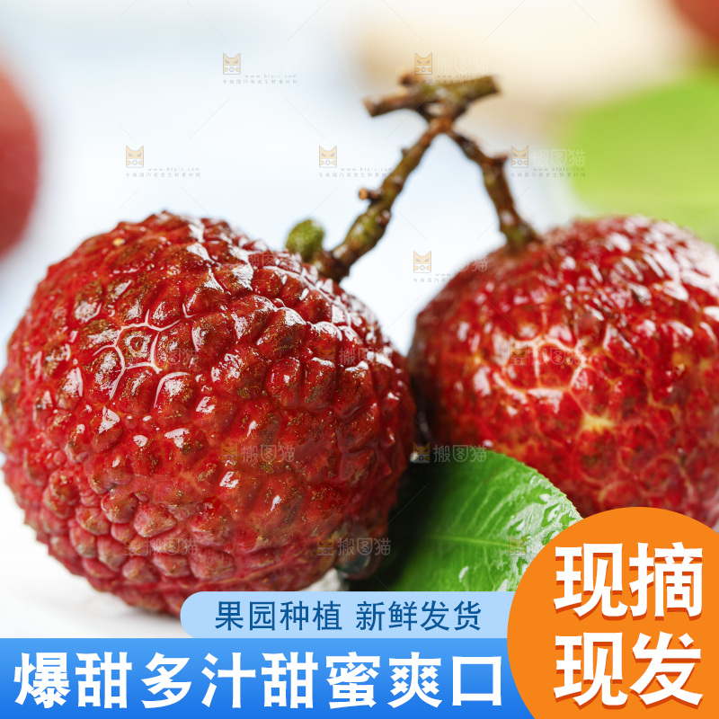 石板上的荔枝