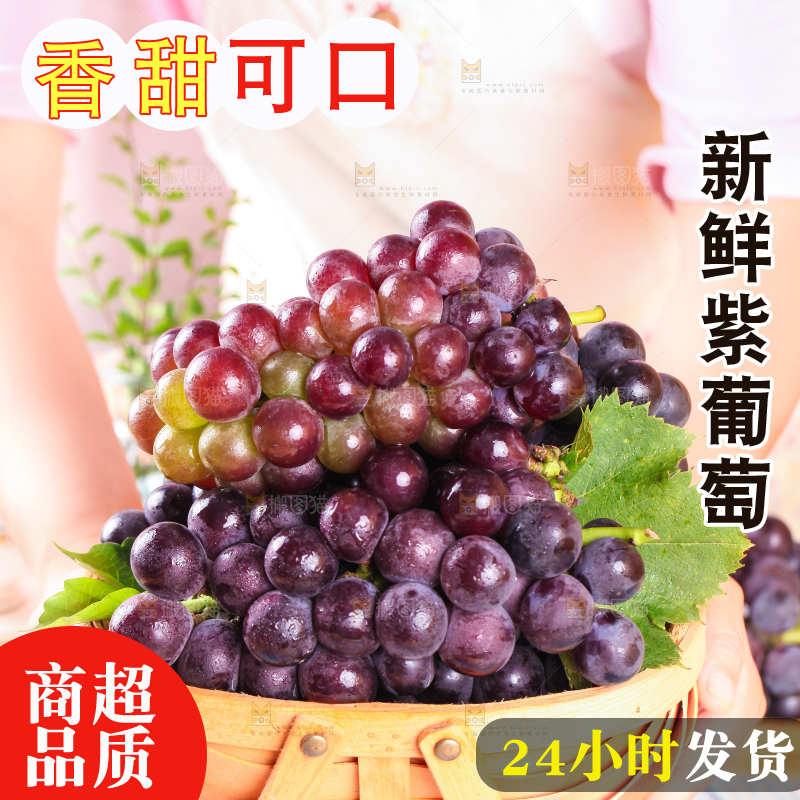 手拿一筐东北巨峰葡萄