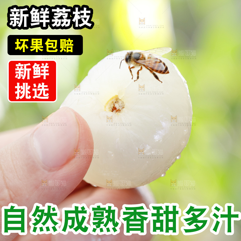 手拿荔枝果肉