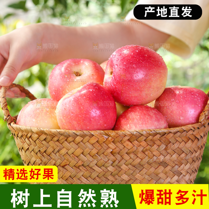 手拿一筐嘎啦苹果