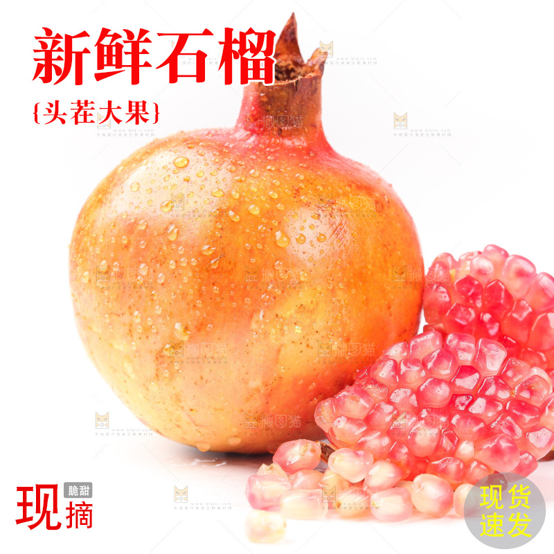 白底上的蒙自石榴