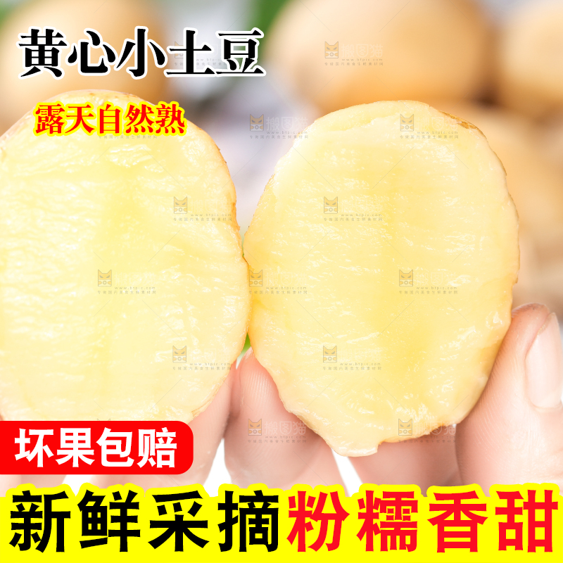 手拿切开的土豆