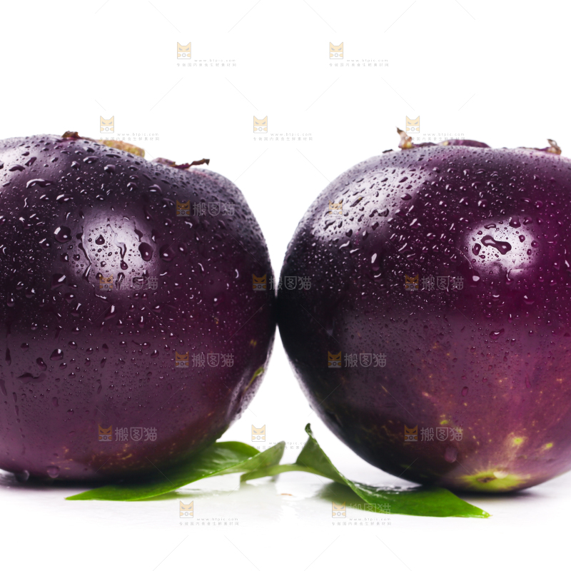 白底上的子圆茄子