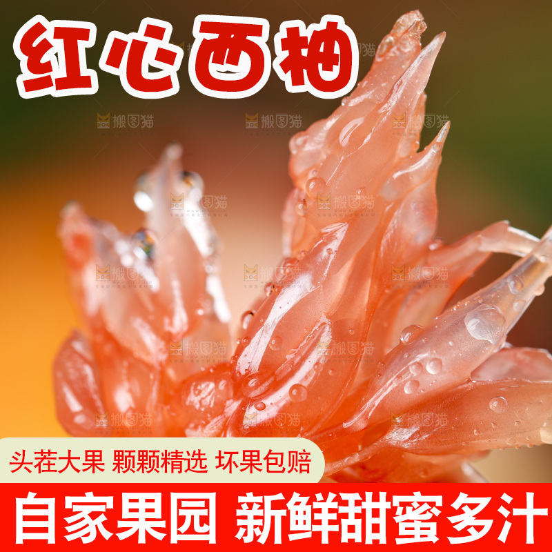 手拿红心西柚果肉